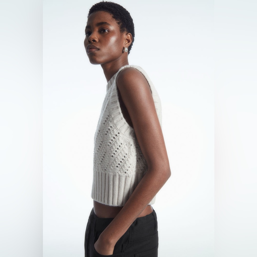 COS POINTELLE-KNIT WOOL TANK